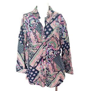 🖤RALPH LAUREN Womens XL Patchwork Paisley Floral Cottage Core NWOT
